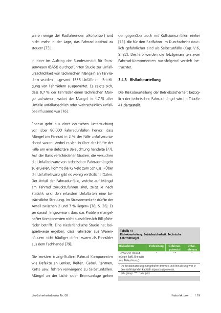 Fahrradverkehr - Fonds für Verkehrssicherheit FVS