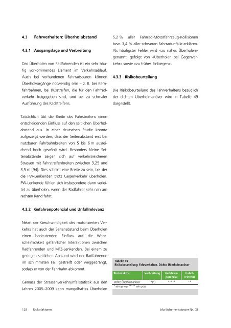 Fahrradverkehr - Fonds für Verkehrssicherheit FVS