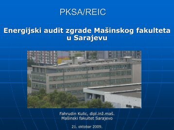 Energijski audit zgrade MaÅ¡inskog fakulteta u Sarajevu