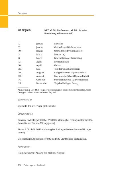 Feiertage im Ausland 2012 - Märkte weltweit