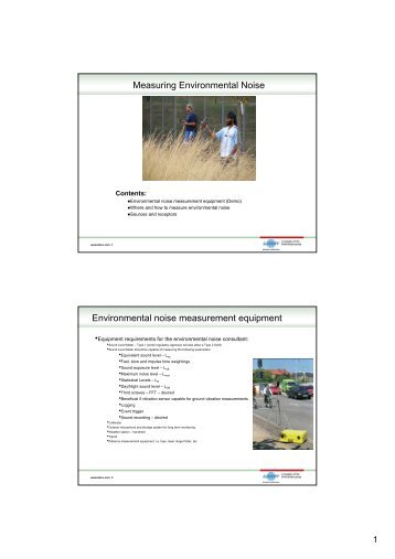 Measuring Environmental Noise Environmental noise measurement ...