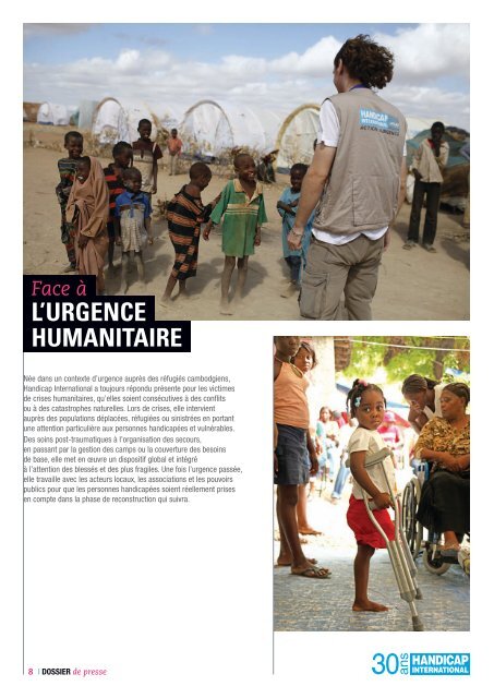 Lire le dossier de presse - Handicap International