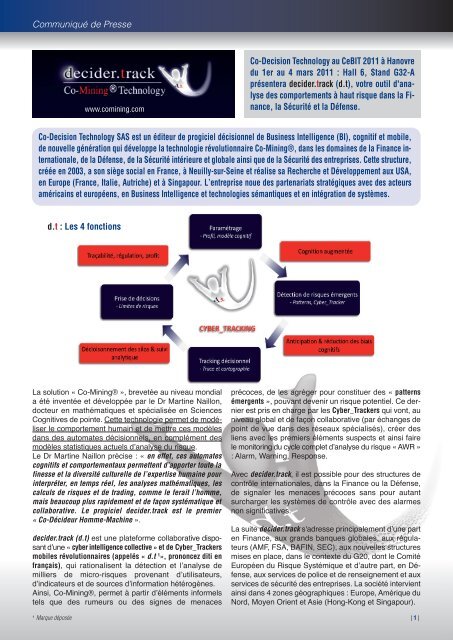 CommuniquÃ© de Presse - Co-Decision Technology