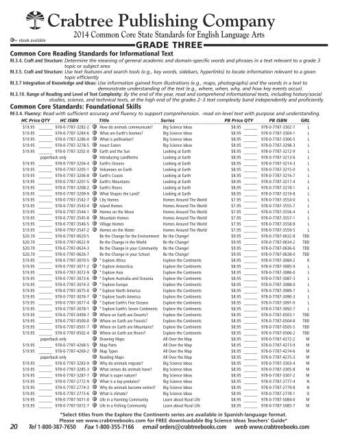 View US Common Core Catalog - Crabtree Publishing