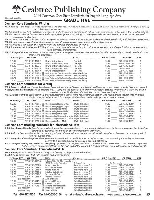 View US Common Core Catalog - Crabtree Publishing