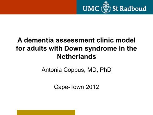 A dementia assessment clinic model for adults with Down syndrome ...