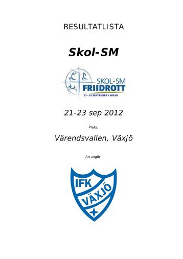 Resultat Skol-SM 2012