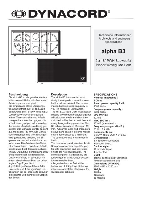 Alpha b3 clearance