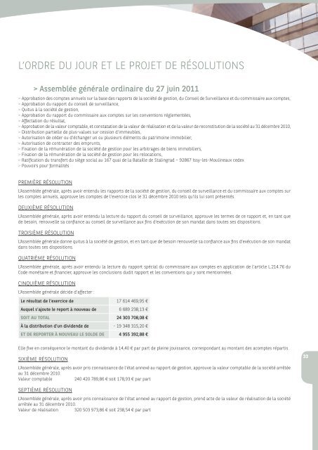 Rapport annuel - Investipierre - 2010 - BNP Paribas REIM