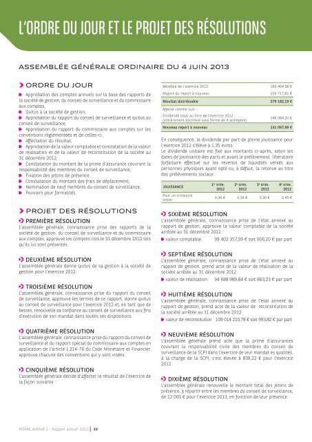 Rapport annuel - Pierre Avenir 2 - 2012 - BNP Paribas REIM