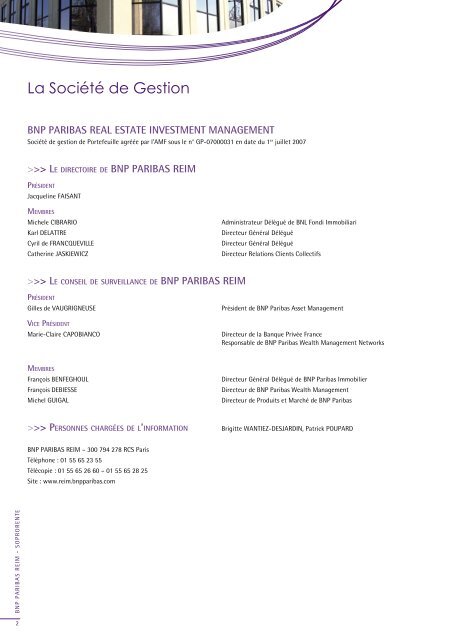 Rapport annuel - Soprorente - 2008 - BNP Paribas REIM