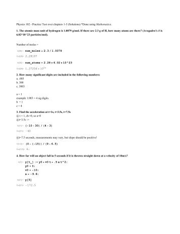 Physics 102 - Practice Test over chapters 1-3 (Solutions) *Done ...