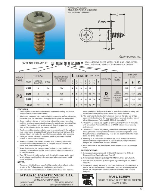 Color-Coated Screws and Fasteners - Electronic Fasteners Inc