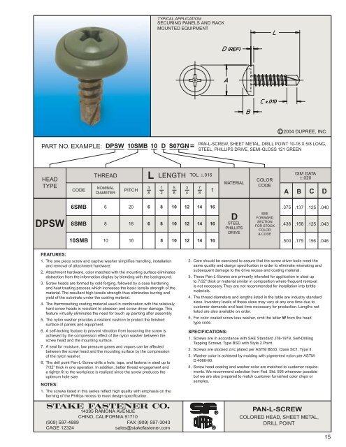 Color-Coated Screws and Fasteners - Electronic Fasteners Inc