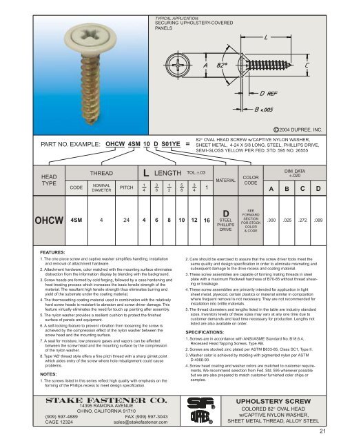 Color-Coated Screws and Fasteners - Electronic Fasteners Inc