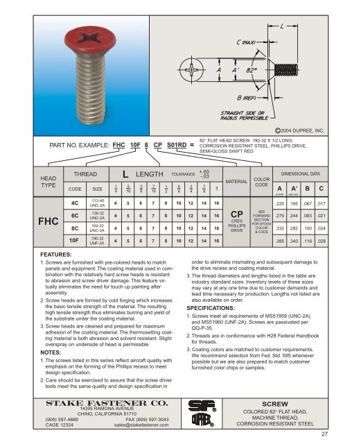 Color-Coated Screws and Fasteners - Electronic Fasteners Inc