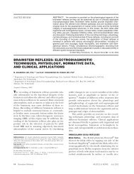 Brainstem reflexes: Electrodiagnostic techniques, physiology ...