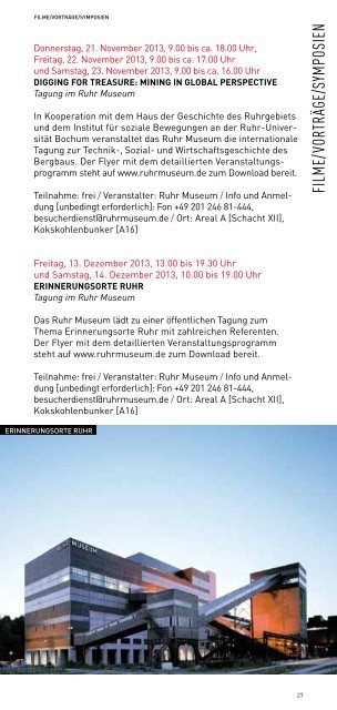 Programmheft November â€“ Dezember 2013 - Stiftung Zollverein