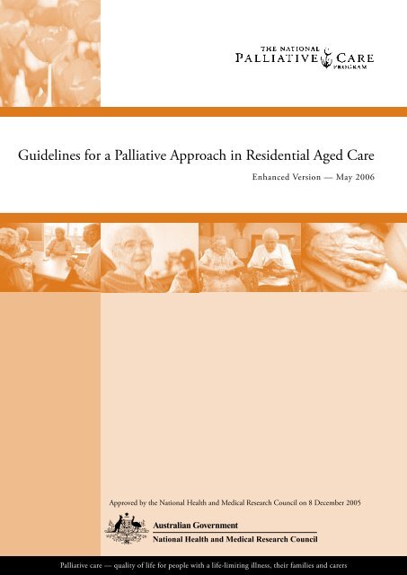 Guidelines for a Palliative Approach in Residential Aged Care (PDF ...