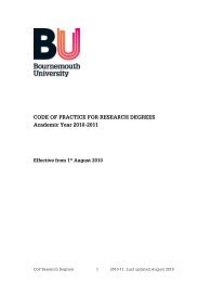 Code of Practice for Research Degrees - Bournemouth University ...