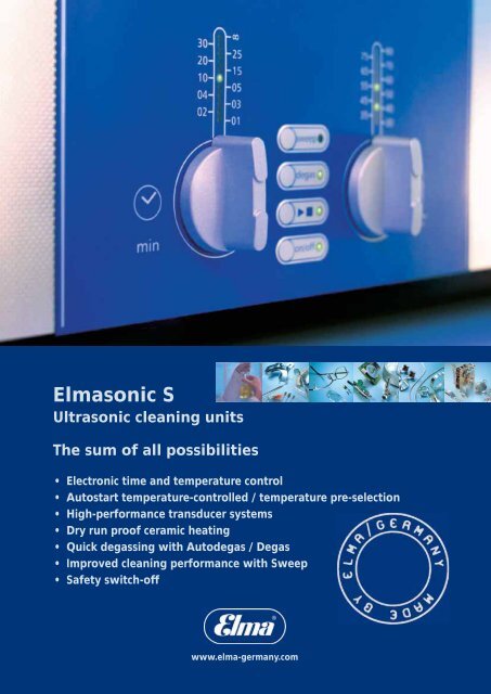 Nettoyage ultrasons - bac ultrasons Elma Elmasonic Select 30