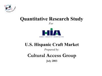 View 2002 Hispanic Research Report - Craft and Hobby Association