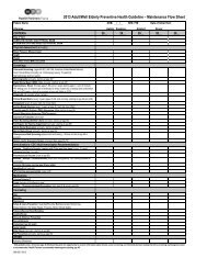 Adult/Well Elderly Preventive Care Flow Sheet