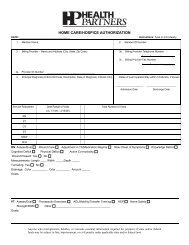 Home Care/Hospice Authorization Form