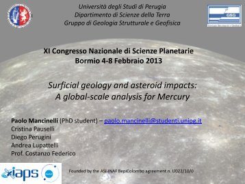 Diapositiva 1 - XI Congresso Nazionale di Scienze Planetarie - Inaf