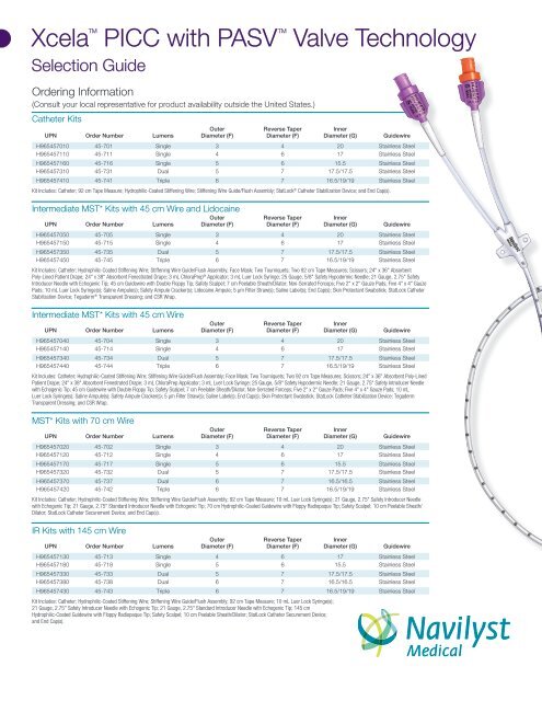 Selection Guide - Navilyst medical