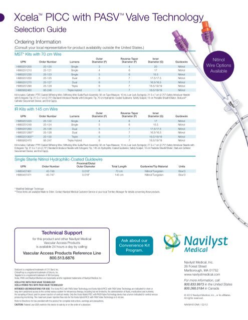 Selection Guide - Navilyst medical