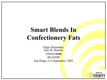 Smart Blends In Confectionery Fats - American Palm Oil Council