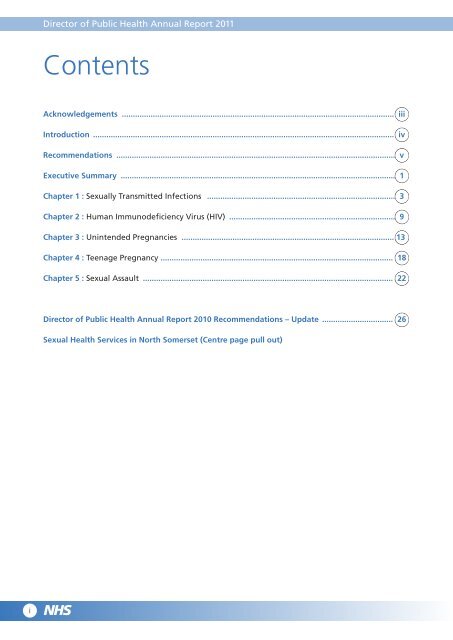 Director of Public Health Annual Report 2011 - NHS North Somerset