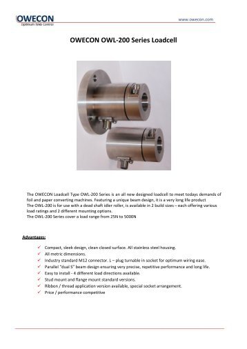 OWECON OWL-200 Series Loadcell - Owecon.com