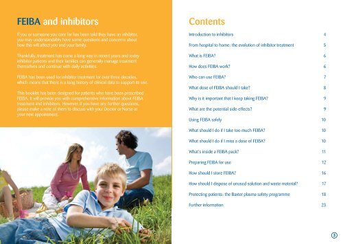 FEIBA Patient Information Booklet - Haemophilia Care