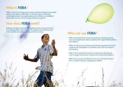 FEIBA Patient Information Booklet - Haemophilia Care