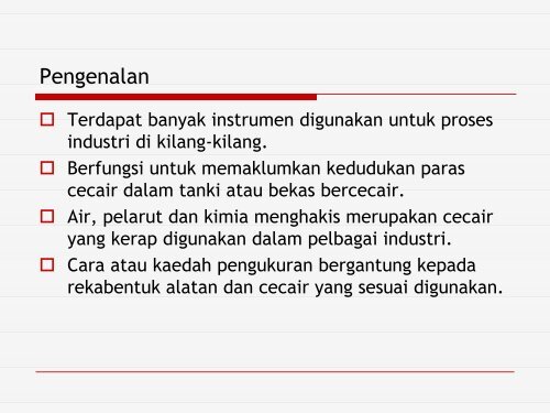 PENGUKURAN TEKANAN BENDALIR - Politeknik Kota Bharu