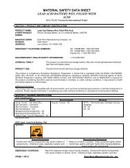 Wet Lead Acid MSDS - MK Battery