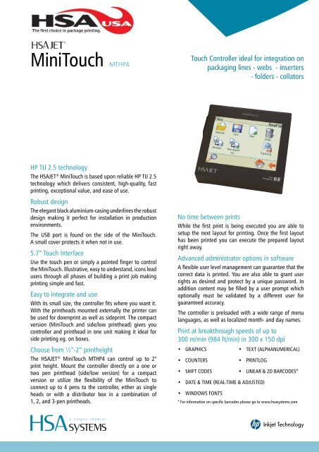 MiniTouch MTHP4 - hsausa