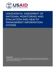 usaid/kenya: assessment of national monitoring and evaluation and ...