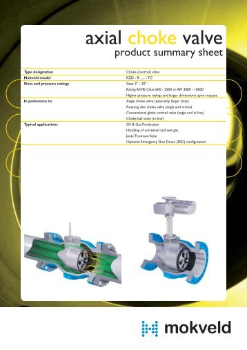 axial choke valve