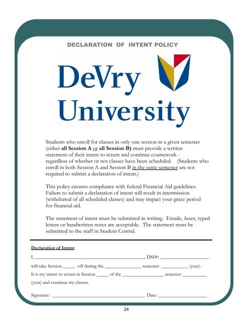 General Information - DeVry - Kansas City - DeVry University