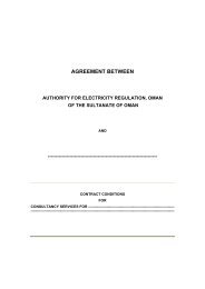 AGREEMENT BETWEEN - Authority for Electricity Regulation, Oman