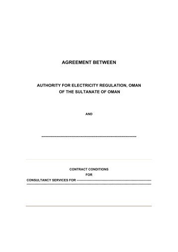 AGREEMENT BETWEEN - Authority for Electricity Regulation, Oman