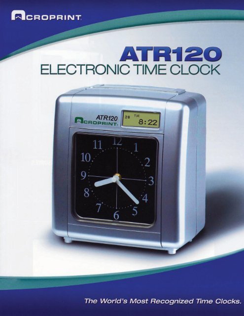 Download ATR-120 Product Flyer - Time Clock