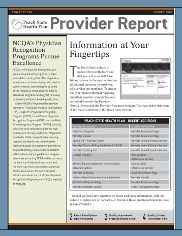 Information at Your Fingertips - Peach State Health Plan Peach ...