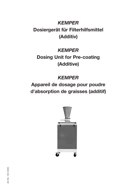(Additiv) KEMPER Dosing Unit for Pre-coating (Additive)
