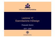 Lezione 17 Esercitazione InDesign - ISTI CNR