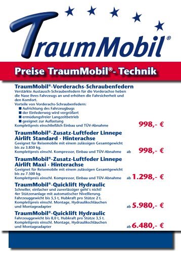 Preise TraumMobilÃ‚Â®- Technik