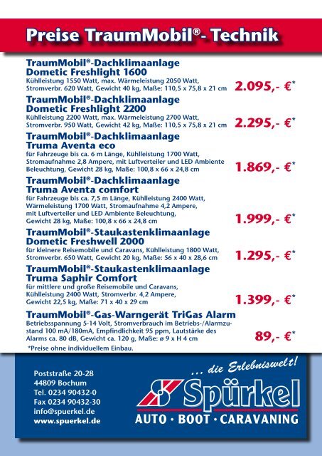 Preise TraumMobilÃ‚Â®- Technik